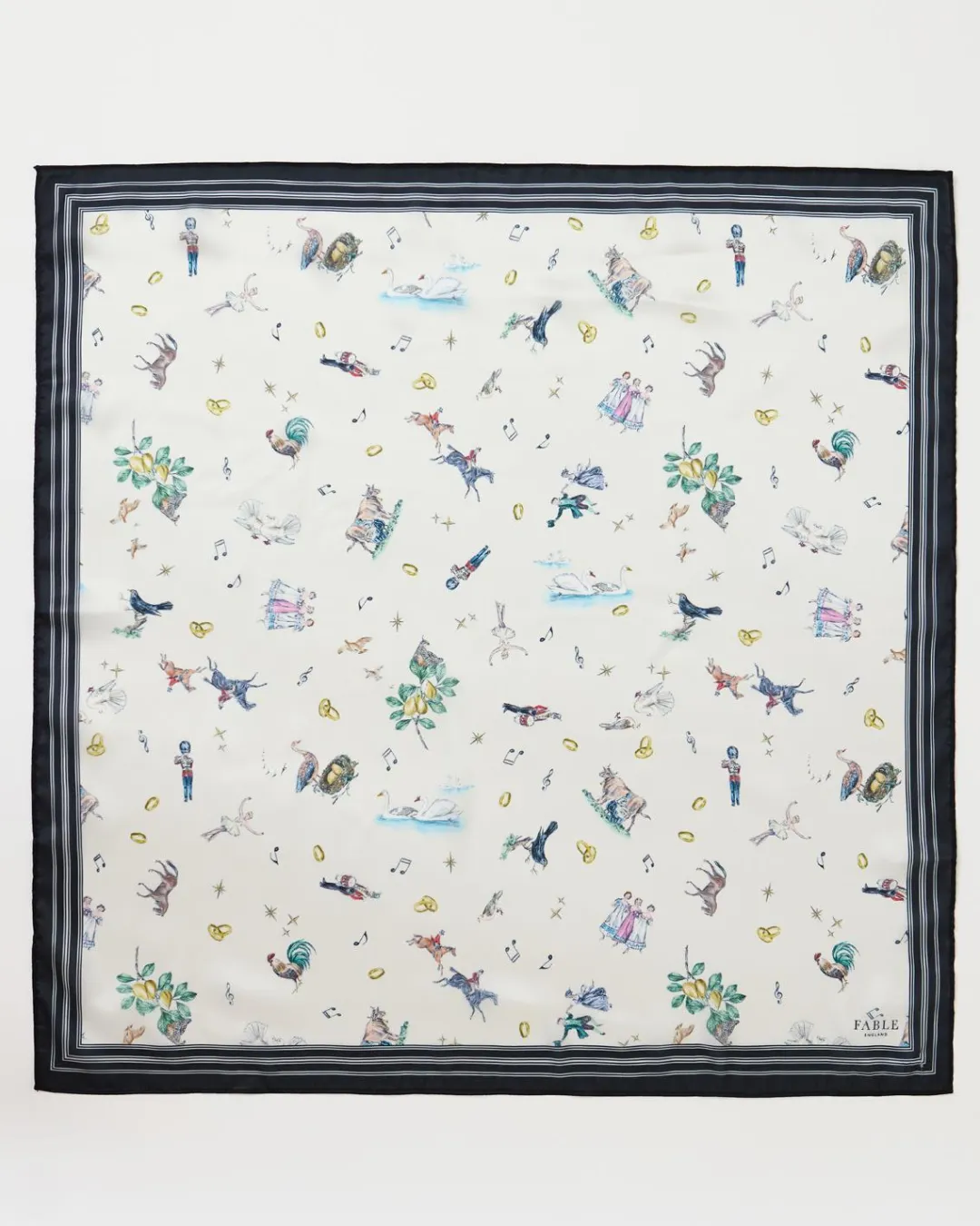 Sale Fable England 12 Days of Christmas Square Scarf