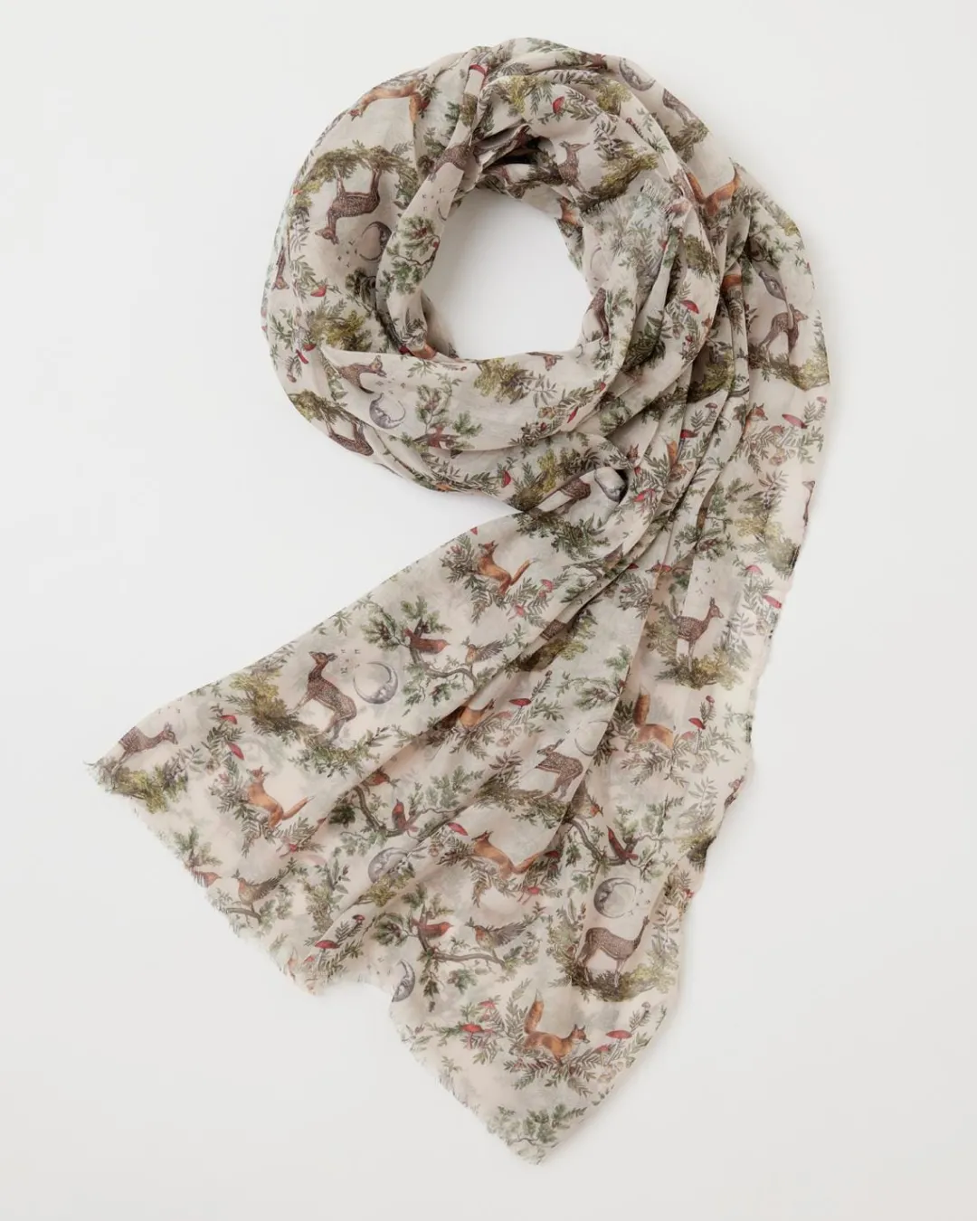 Outlet Fable England A Night's Tale Woodland Crystal Grey Light Weight Scarf