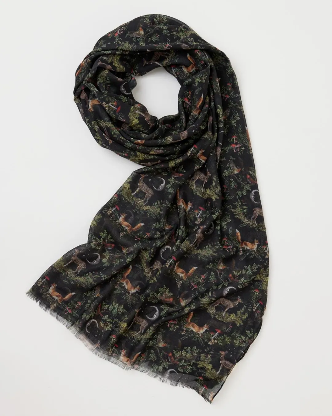 Outlet Fable England A Night's Tale Woodland Midnight Light Weight Scarf