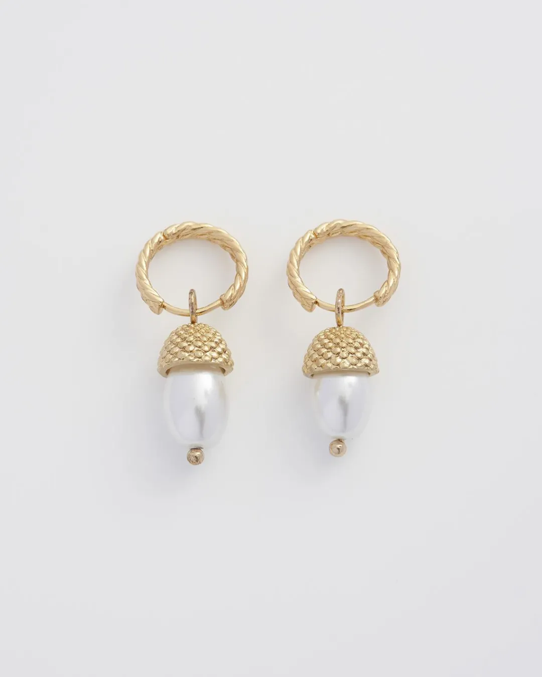 Hot Fable England Acorn Pearl Hoops