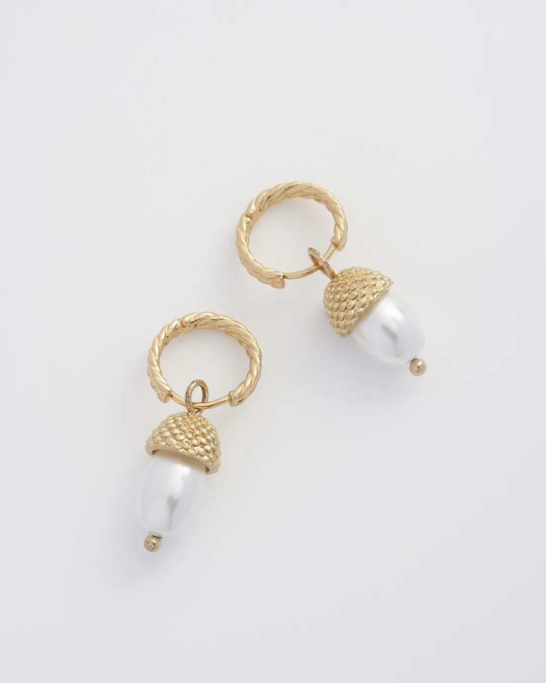 Hot Fable England Acorn Pearl Hoops
