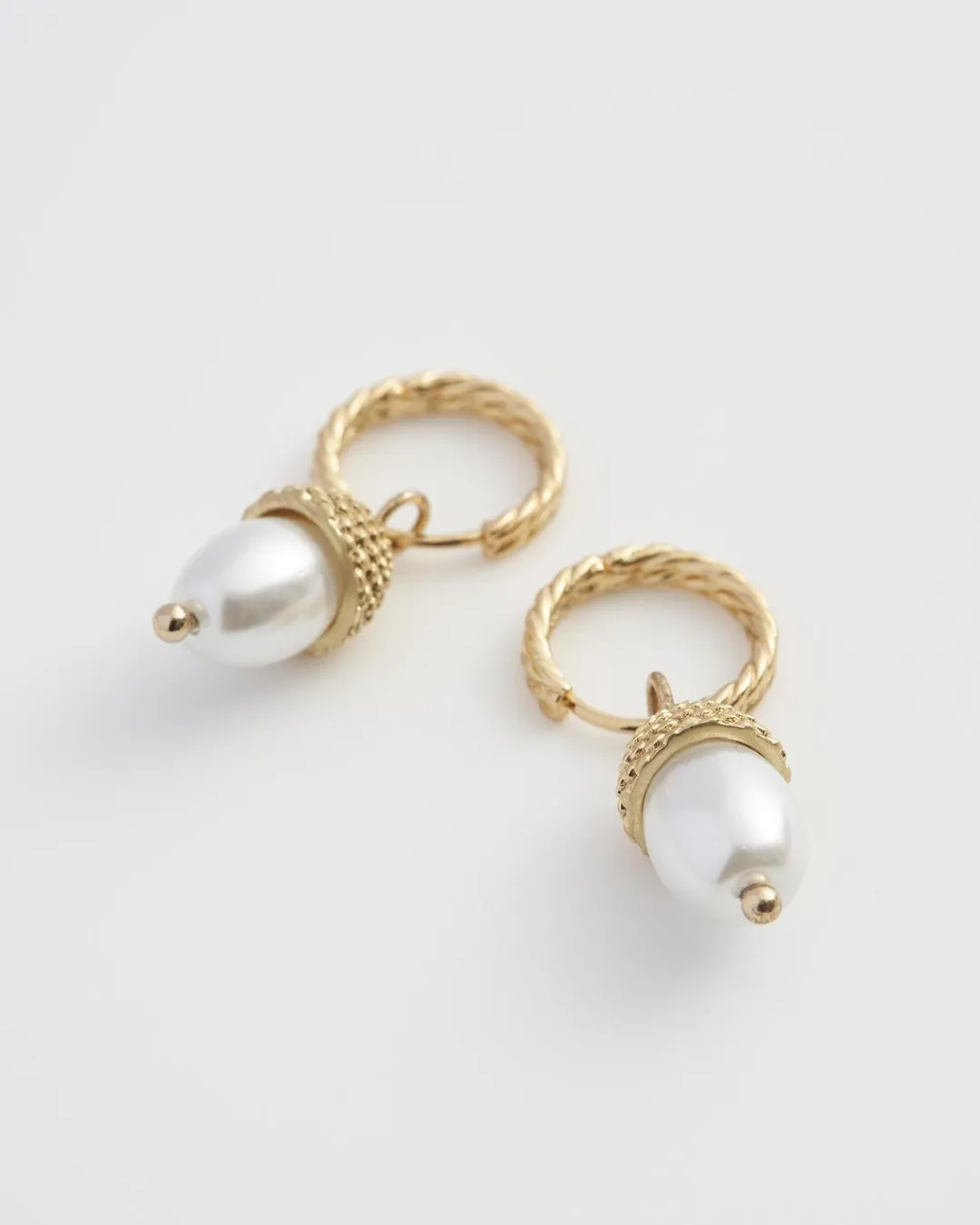 Hot Fable England Acorn Pearl Hoops