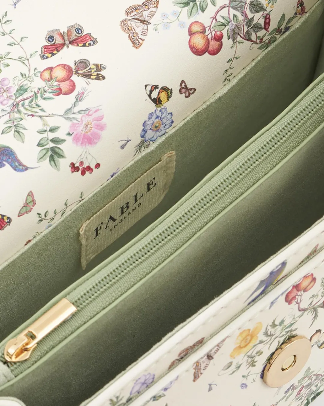 Fashion Fable England Alice Garden Ivory Shoulder Purse
