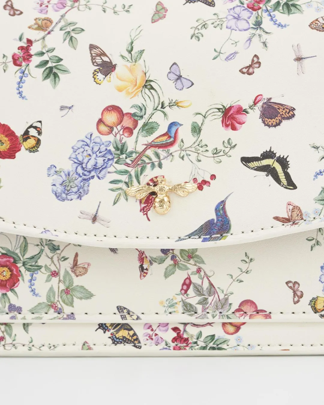 Fashion Fable England Alice Garden Ivory Shoulder Purse