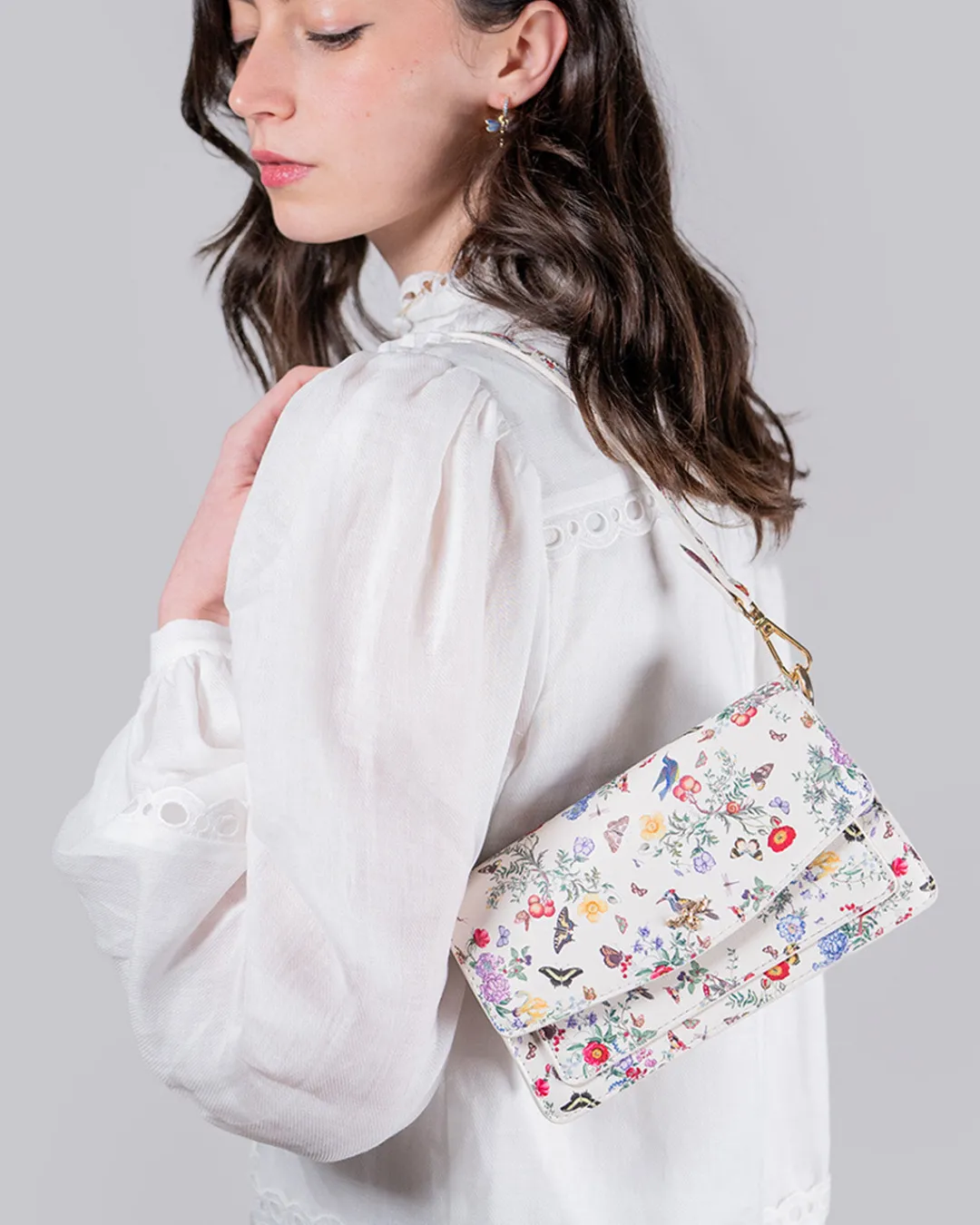 Fashion Fable England Alice Garden Ivory Shoulder Purse