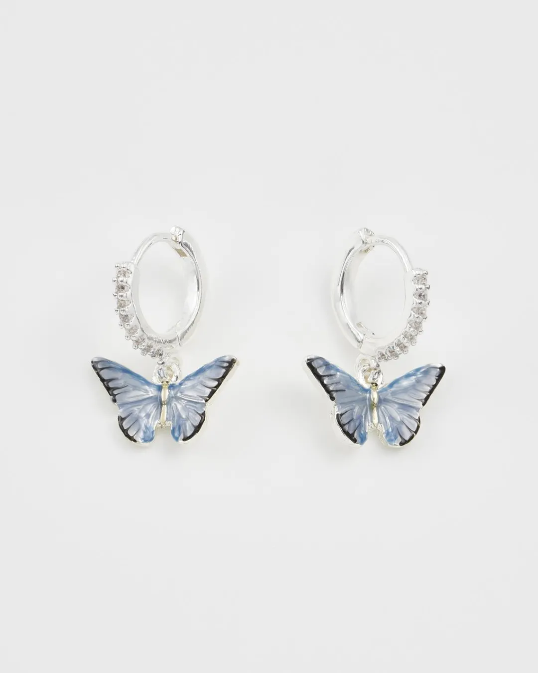 Sale Fable England Blue Butterfly Silver Earrings
