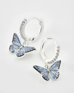 Sale Fable England Blue Butterfly Silver Earrings