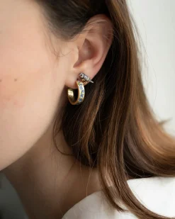 Sale Fable England Blue Forget-Me-Not Hoop Earings
