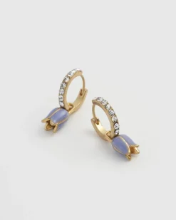 Hot Fable England Bluebell Charm Huggie Earrings