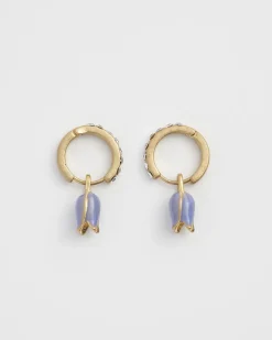 Hot Fable England Bluebell Charm Huggie Earrings