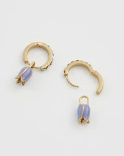 Hot Fable England Bluebell Charm Huggie Earrings
