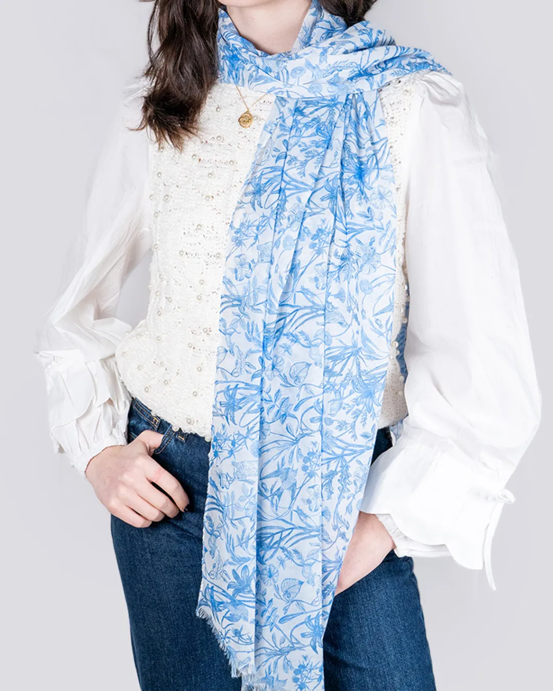 Online Fable England Bunny Blues Lightweight Scarf