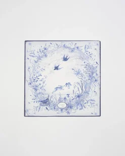 Outlet Fable England Bunny Blues Narrative Square Scarf