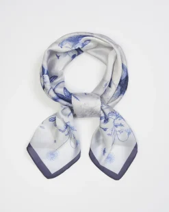 Outlet Fable England Bunny Blues Narrative Square Scarf