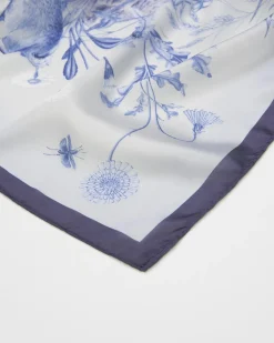 Outlet Fable England Bunny Blues Narrative Square Scarf