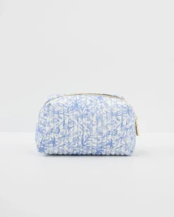 Online Fable England Bunny Blues Small Quilted Makeup Bag