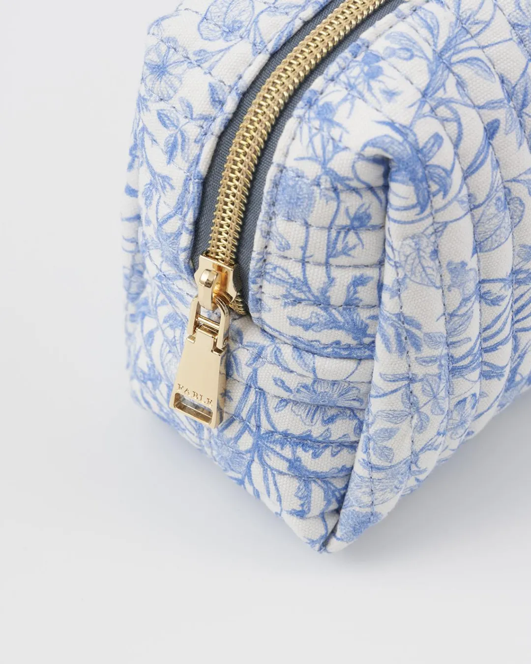 Online Fable England Bunny Blues Small Quilted Makeup Bag