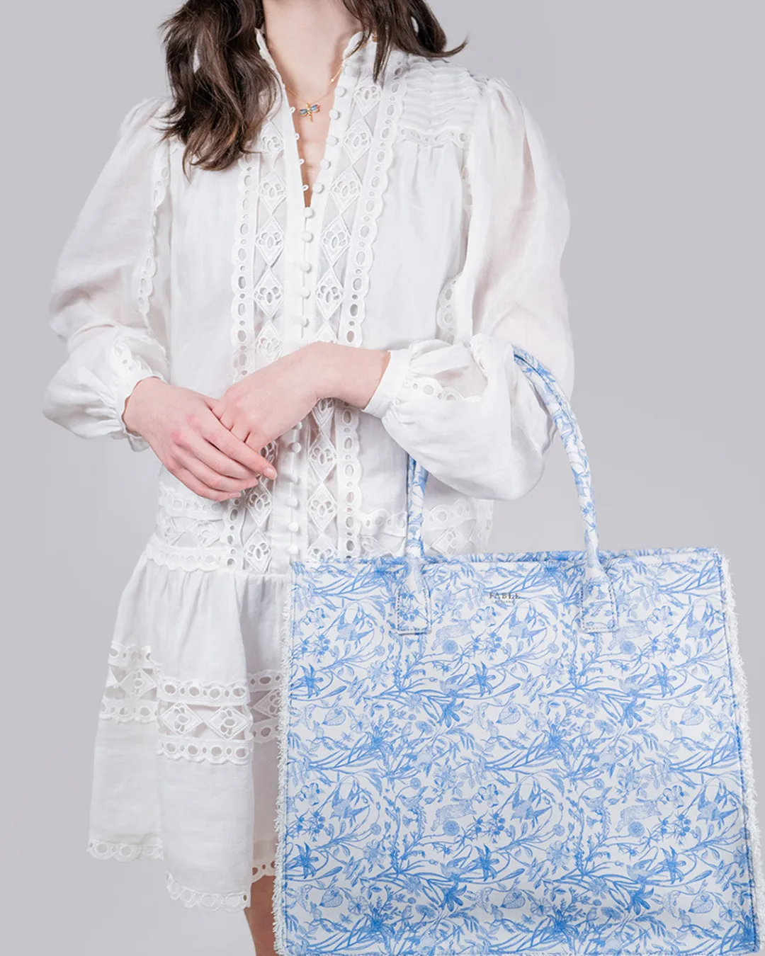 Clearance Fable England Bunny Blues Structured Tote