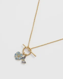 Sale Fable England Butterfly & Flower Necklace