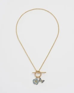 Sale Fable England Butterfly & Flower Necklace
