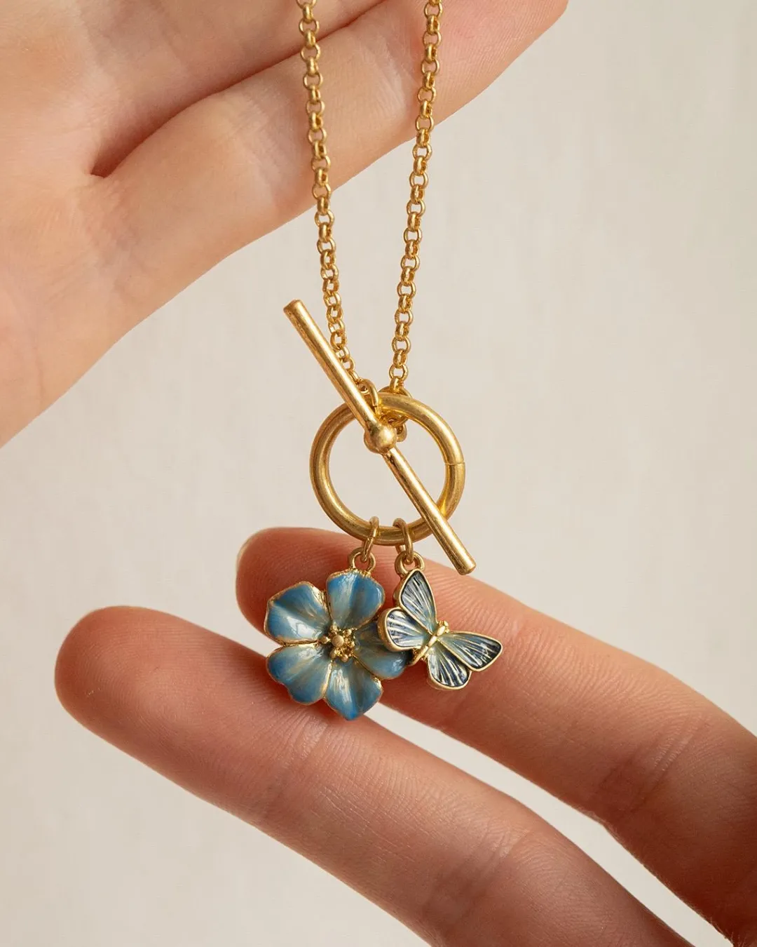 Sale Fable England Butterfly & Flower Necklace