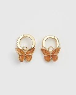 Clearance Fable England Butterfly Huggie Earrings