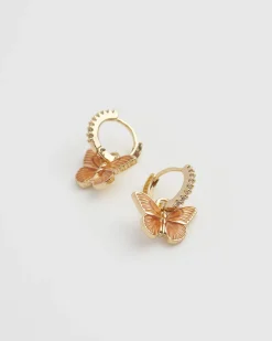 Clearance Fable England Butterfly Huggie Earrings