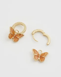 Clearance Fable England Butterfly Huggie Earrings