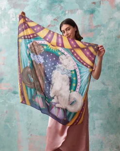 Discount Fable England Catherine Rowe Pet Portraits Doodle Silk Square Scarf