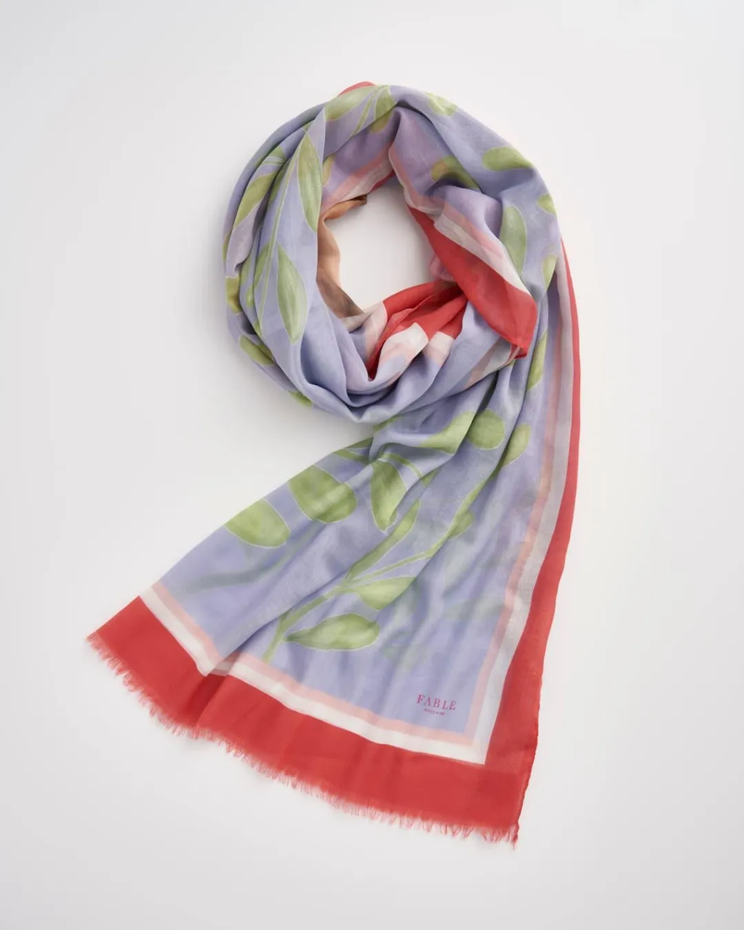 Clearance Fable England Catherine Rowe Pet Portraits Pug Blue Lightweight Scarf