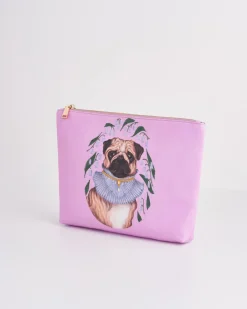 Discount Fable England Catherine Rowe Pet Portraits Pug Pink Cotton Pouch