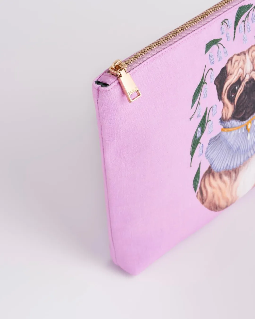 Discount Fable England Catherine Rowe Pet Portraits Pug Pink Cotton Pouch