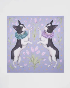 Online Fable England Catherine Rowe Pet Portraits Frenchie Lavender Silk Square Scarf