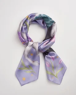 Online Fable England Catherine Rowe Pet Portraits Frenchie Lavender Silk Square Scarf