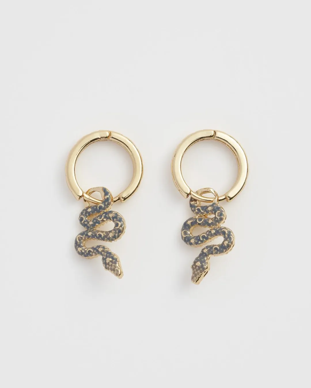 Hot Fable England Celestial Snake Huggie Earrings