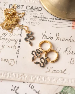 Hot Fable England Celestial Snake Huggie Earrings