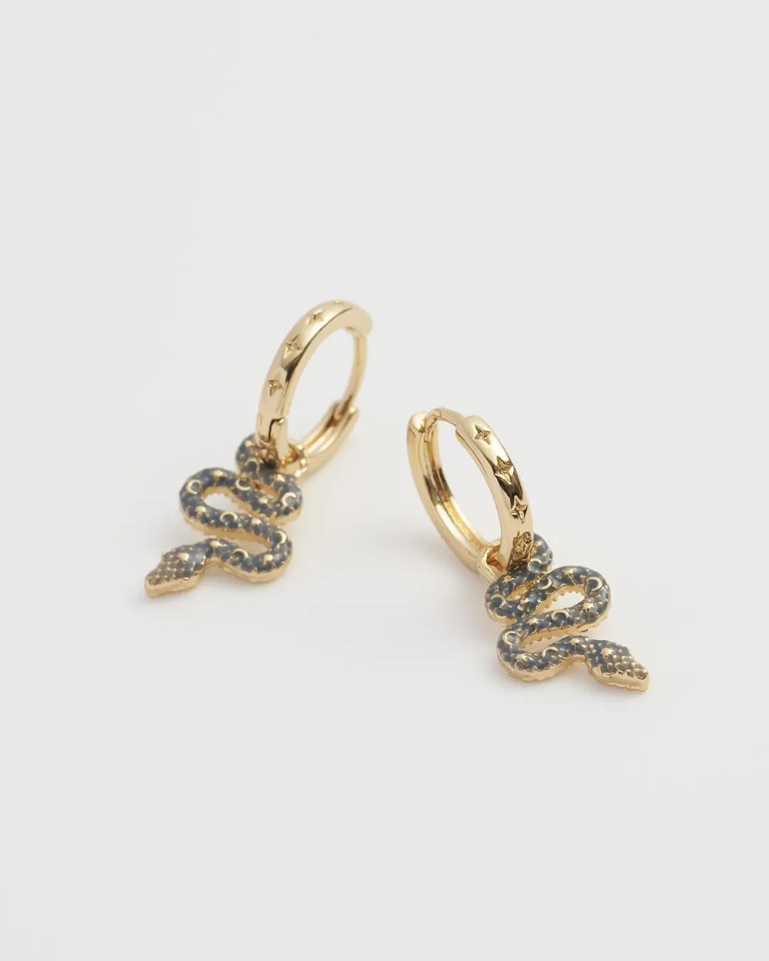 Hot Fable England Celestial Snake Huggie Earrings