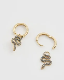 Hot Fable England Celestial Snake Huggie Earrings