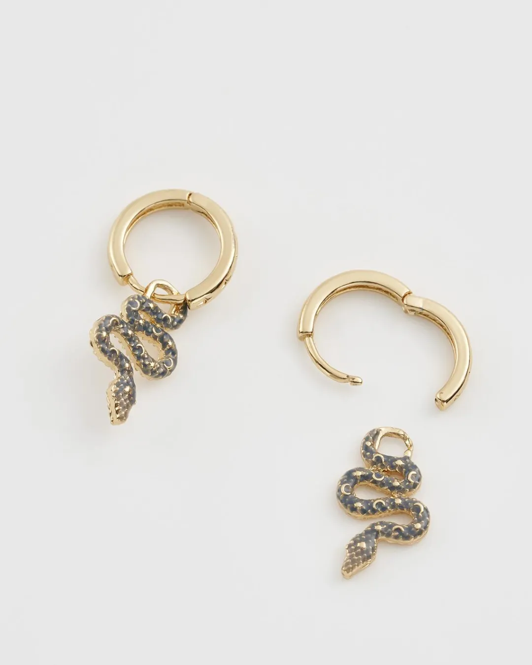 Hot Fable England Celestial Snake Huggie Earrings