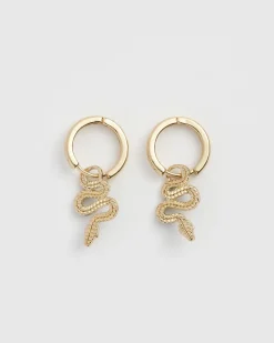 Hot Fable England Celestial Snake Huggie Earrings