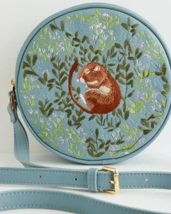 Online Fable England Chloe Circle Bag Embroidered Dormouse Blue