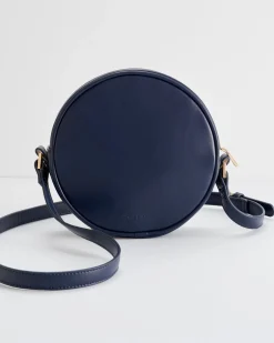 Best Fable England Chloe Giordani Dormouse Embroidered Round Saddle Bag - Navy
