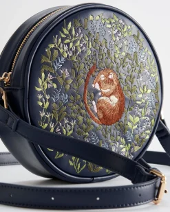 Best Fable England Chloe Giordani Dormouse Embroidered Round Saddle Bag - Navy