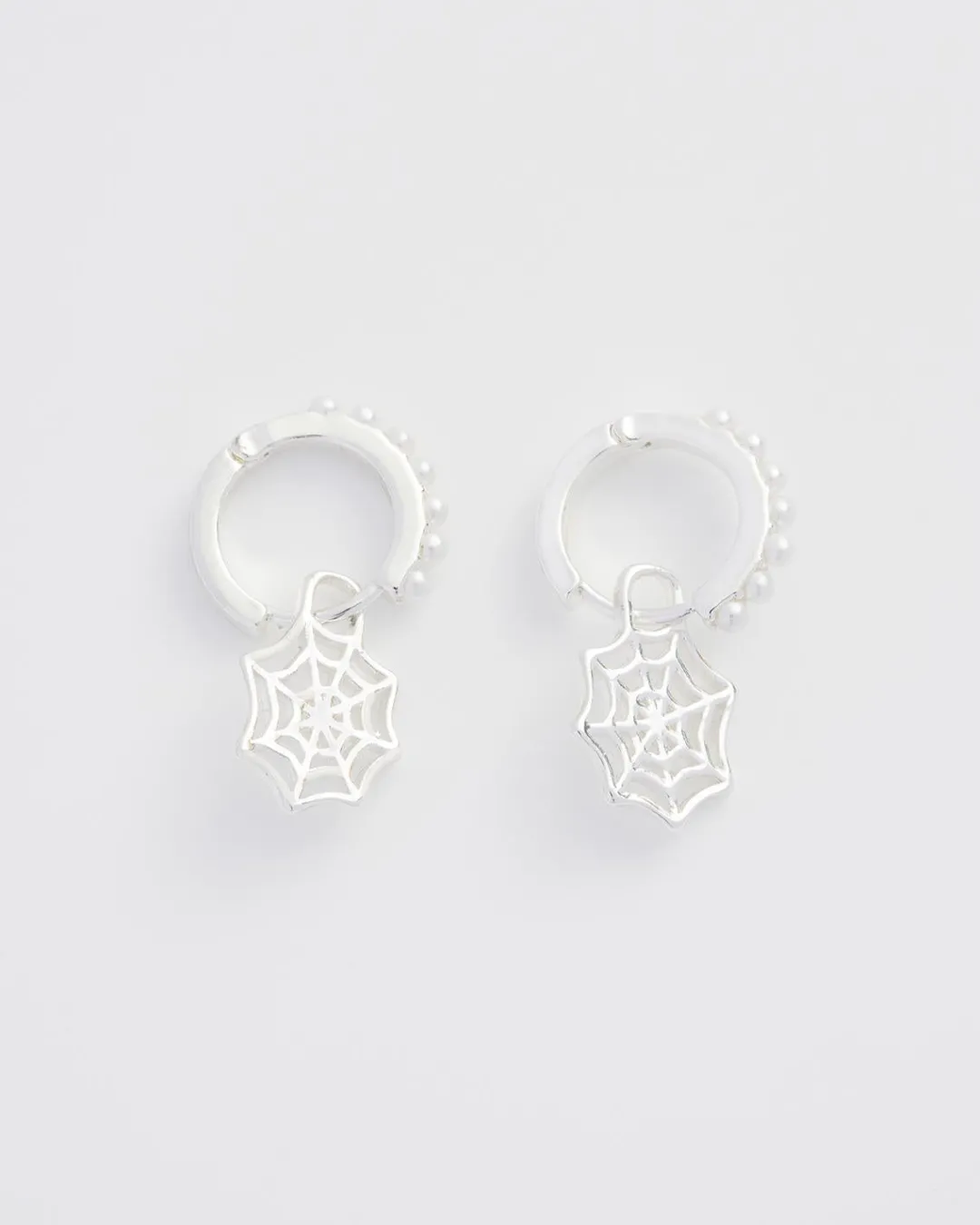 Online Fable England Cobweb Huggie Earrings Silver