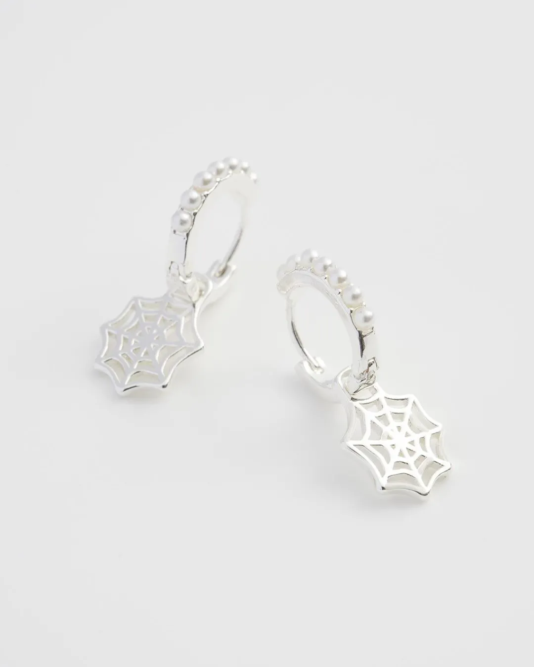 Online Fable England Cobweb Huggie Earrings Silver