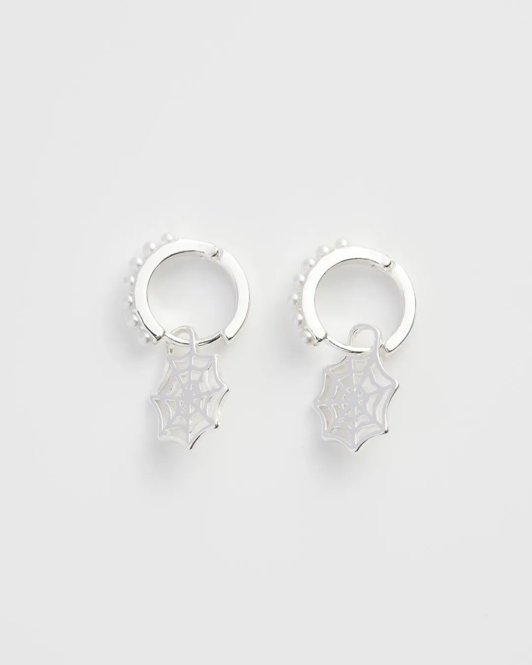 Online Fable England Cobweb Huggie Earrings Silver