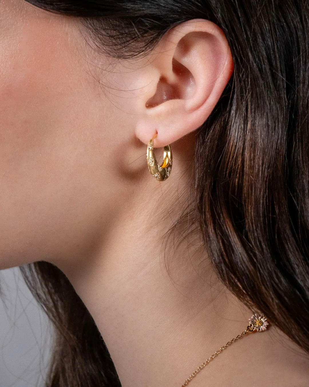 Clearance Fable England Daisy Hoop Earrings
