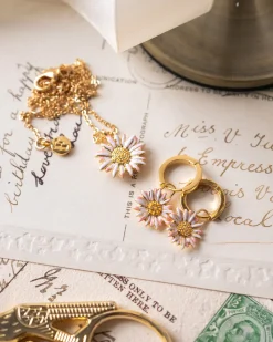 Fashion Fable England Daisy Huggie Earrings
