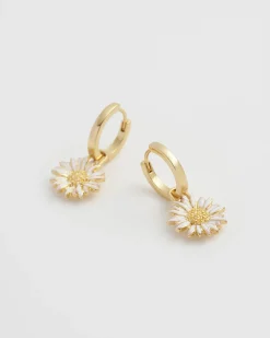Fashion Fable England Daisy Huggie Earrings