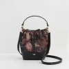 Clearance Fable England Deco Bloom Black Bucket Purse